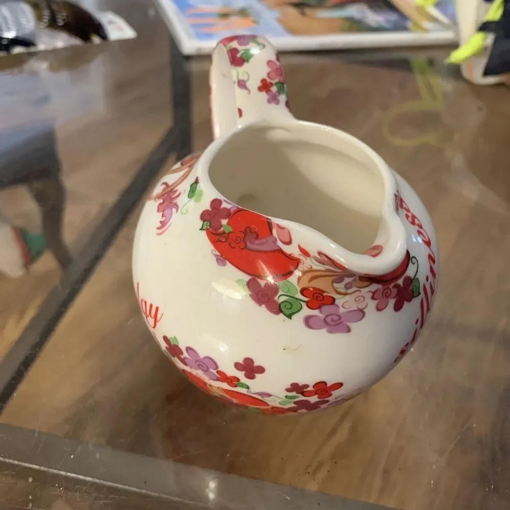RED HAT Society Paul Cardew 2004 Official License Creamer Formal Pattern Purple